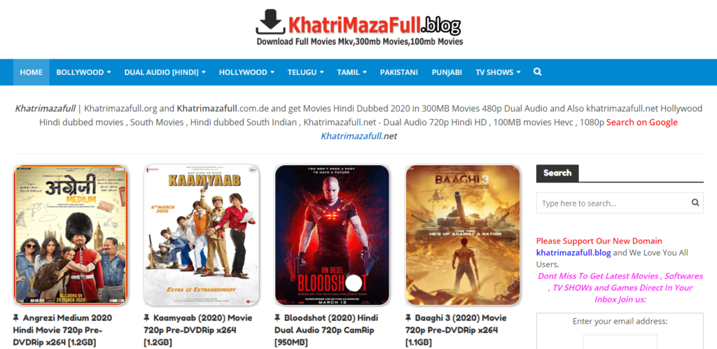 4. Khatrimazafull  website - download hollywood movies for free in hd