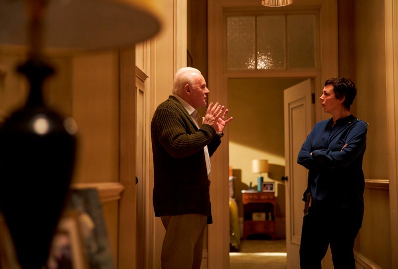 This image released by Sony Pictures Classics shows Anthony Hopkins, left, and Olivia Colman in a scene from 