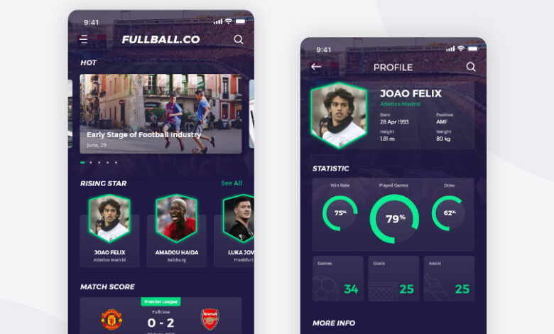 xd football free mobile app template xd football free mobile app template - scoailly keeda