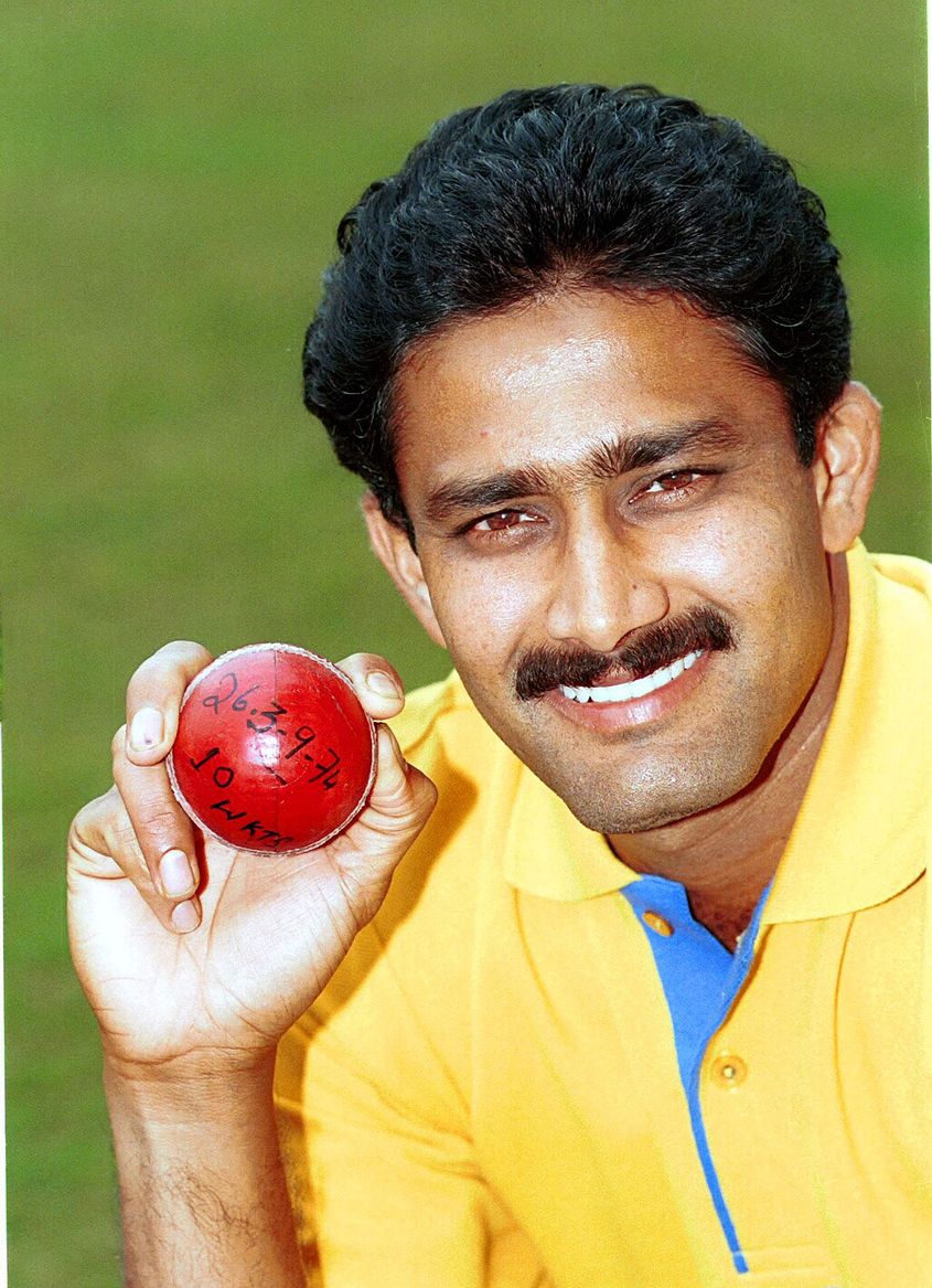Anil Kumble and his 10-wicket ball.