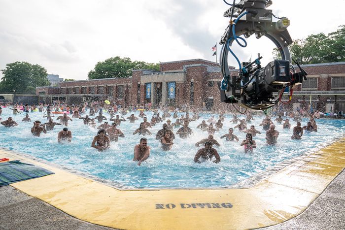 Capturing dancers in the pool.