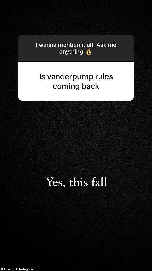 Best days of our lives: It was on to more important things for the author as she admitted Vanderpump Rules would be back on television screens 'this fall' after a major cast shake-up and production stalls due to the COVID-19 pandemic