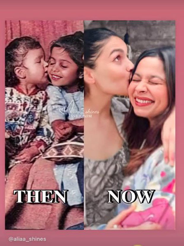 Alia Bhatt shares a now and then picture of her posing at the beach with the same expression