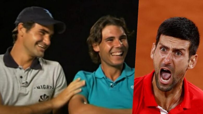 Rafael Nadal and Roger Federer Mocking and Laughing at Novak Djokovic 784x441 Rafael Nadal and Roger Federer Mocking and Laughing at Novak Djokovic 784x441 - scoailly keeda