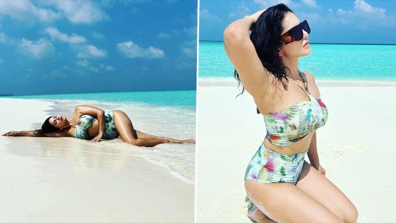 Sunny Leone in Bikini 784x441 Holy Moly! Sunny Leone Is Hot and Sensational As She Poses in a Floral Bikini in Maldives (View Pics)