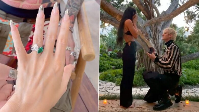 merge 32 784x441 Machine Gun Kelly Proposes Megan Fox With A Custom-Made Engagement Ring, Shares Meaning Behind The Sparkling Two-Stone Ring (Watch Video)