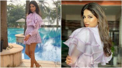 Miss Universe 2021 Harnaaz Kaur Sandhu Stuns In A Lilac Pankaj &Amp; Nidhi Dress